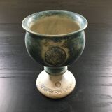 Coupe sur pied grès bleuté