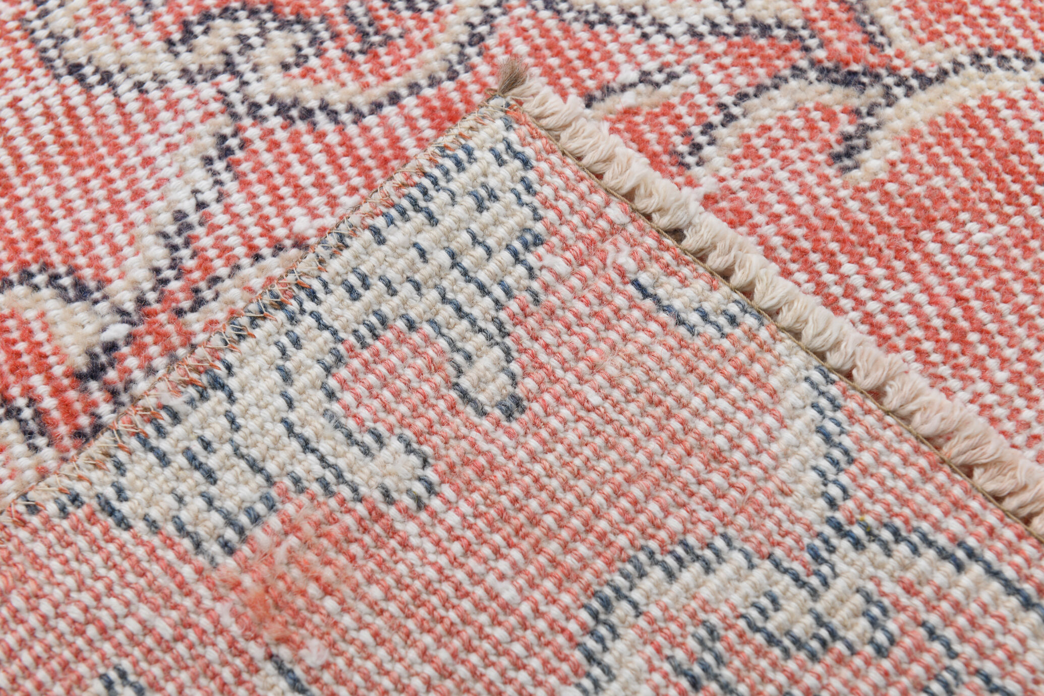 Floral red turkish runner rug, 324x90cm