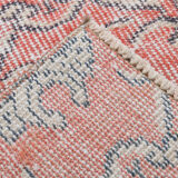 Floral red turkish runner rug, 324x90cm