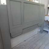 Art Deco headboard for a 160 cm bed, enhanced in verdigris.