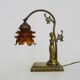 Table lamp, Art Nouveau style, female figure with removable head