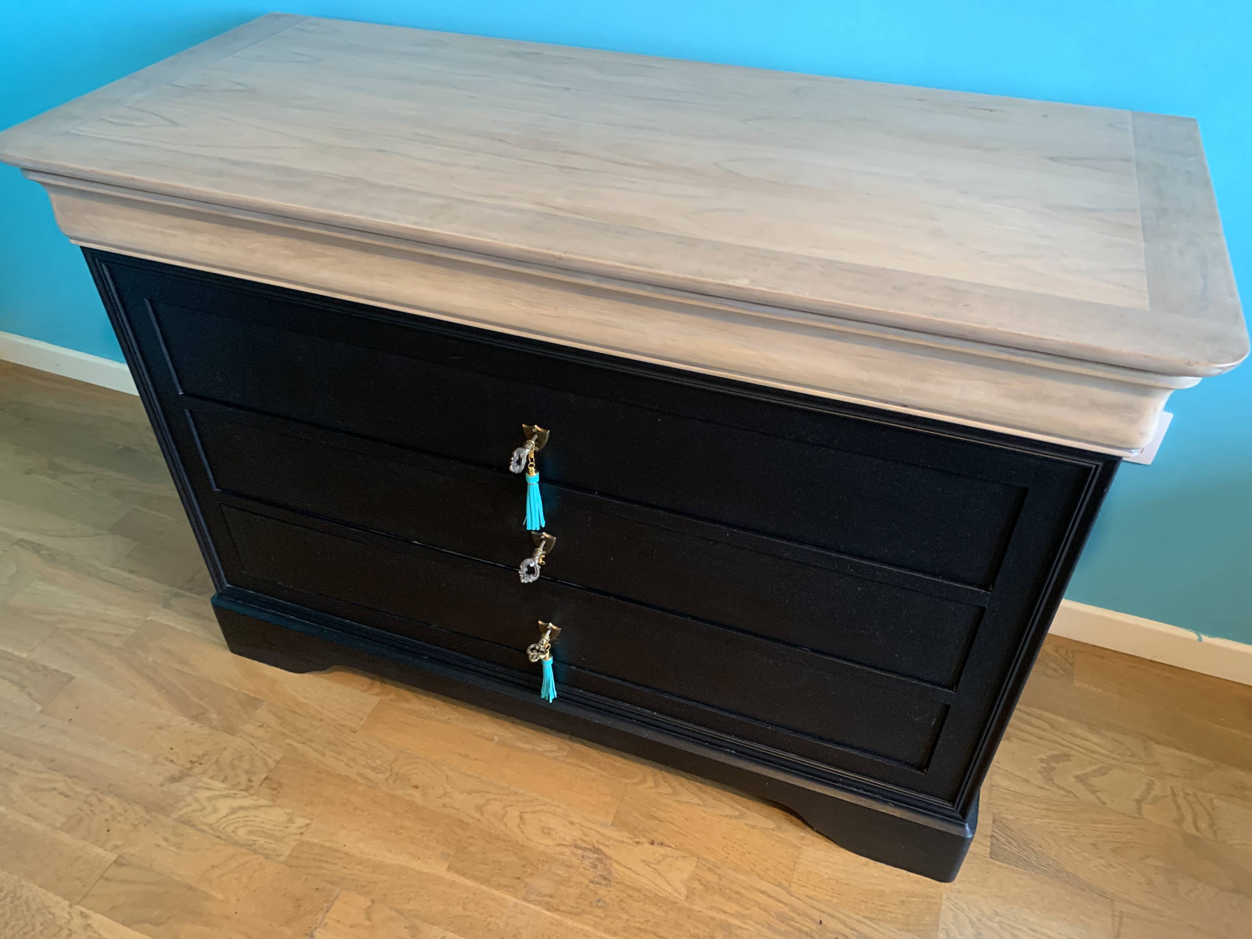 Vintage cherry wood commode refurbished