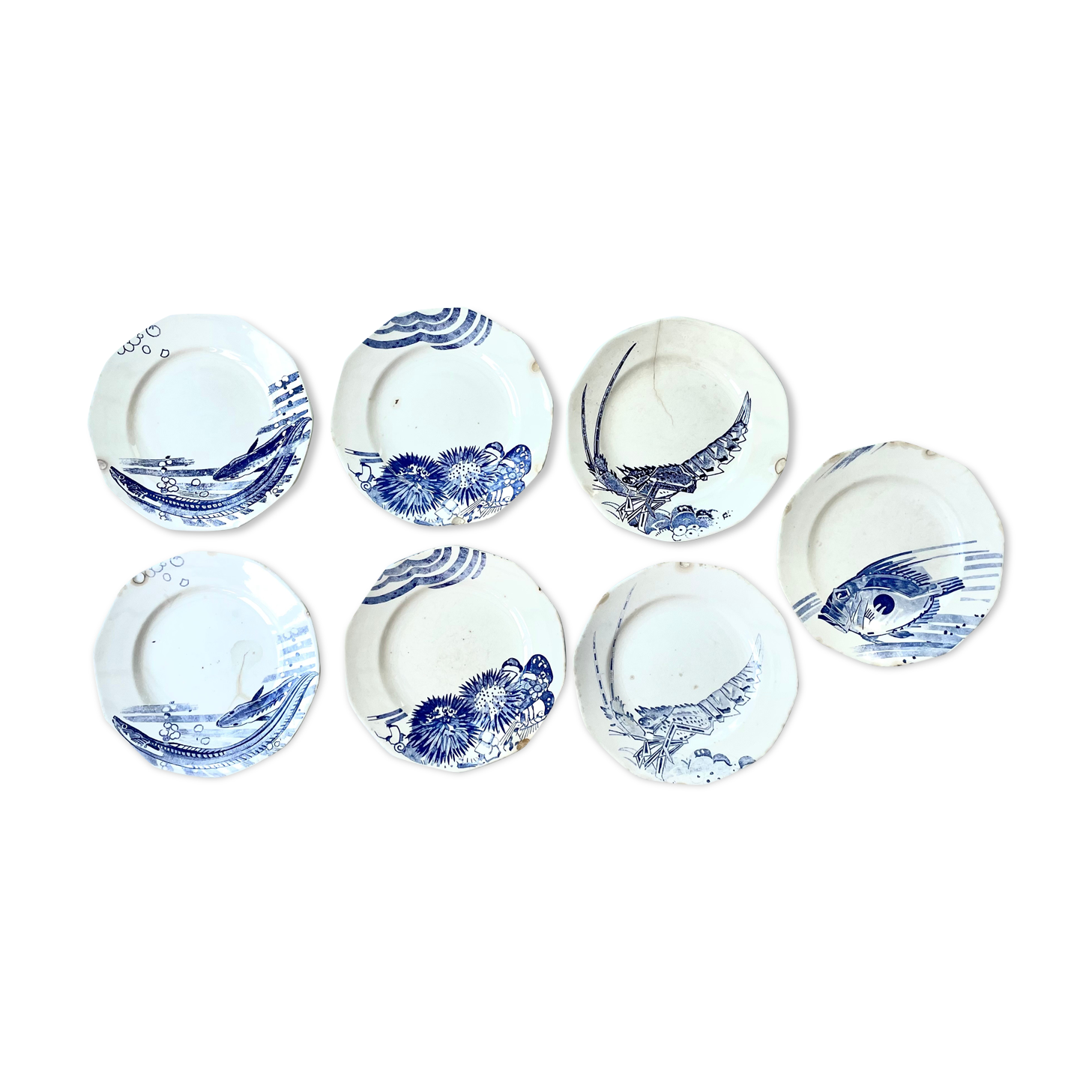 Suite of 7 plates - Mathurin Méheut