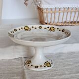 Vintage iron earth compote dish Boch La Louvière - Orange decor