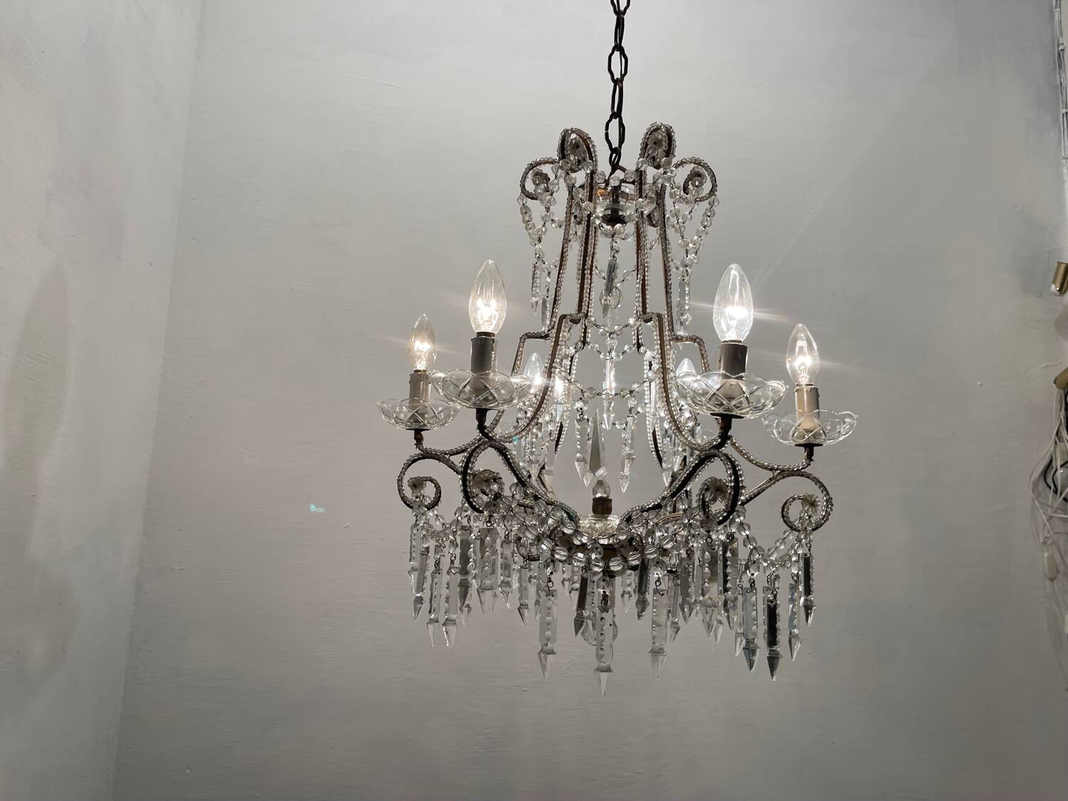Vintage Crystal Beaded Chandelier