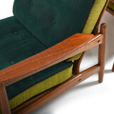Early 1950s Danish Pair of Easychairs in Oak and Teak