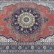 Kasan burgundy red combed wool oriental rug 200x300cm