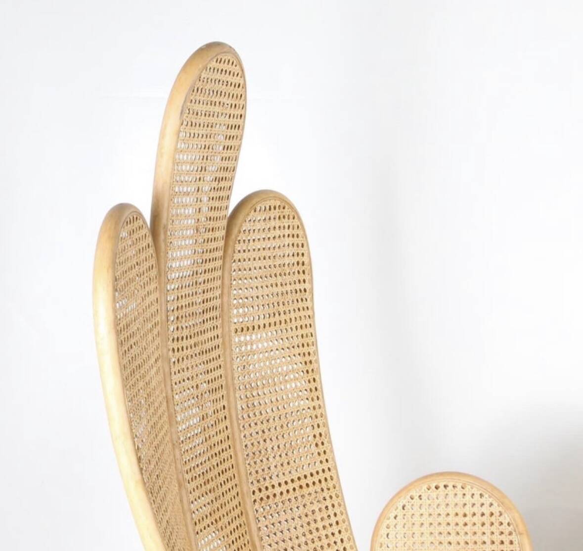 Pair of rattan and cane armchairs