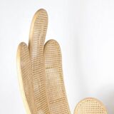 Pair of rattan and cane armchairs