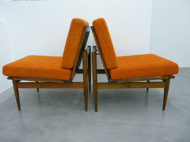 vintage orange armchairs