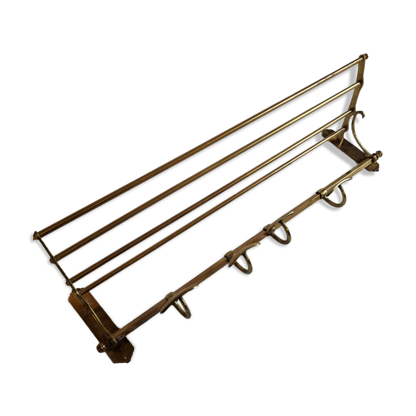 Brass wall coat rack