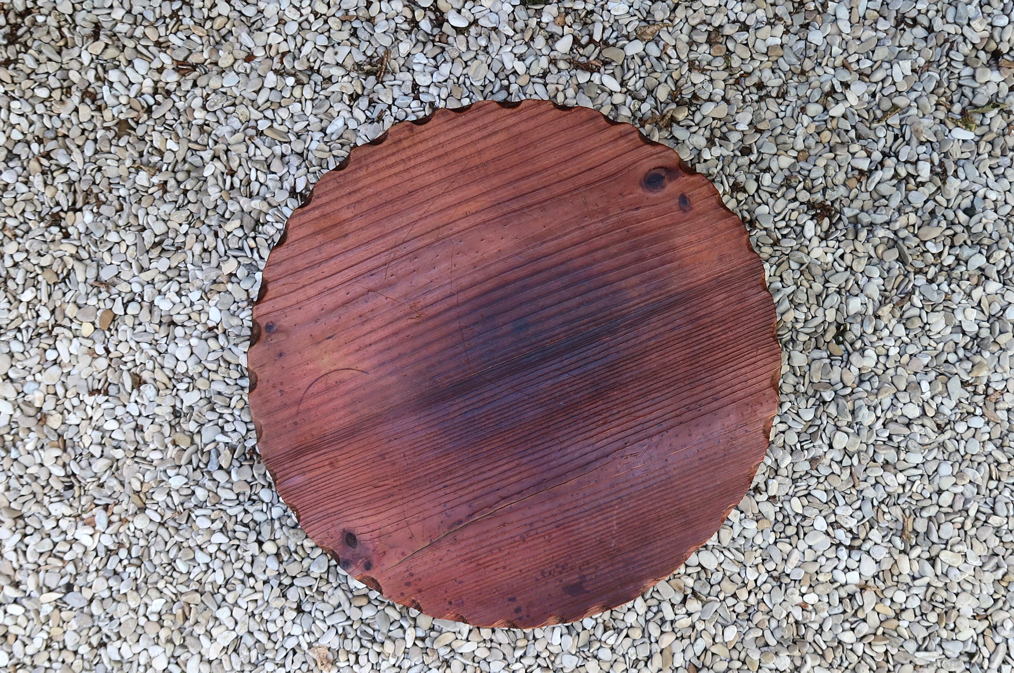 Wooden tripod side table, 50s