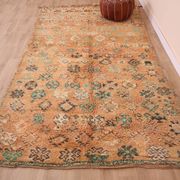 Peach Vintage Moroccan Rug 158 x 287 cm, Berber Wool Rug, Handmade Boho Rug