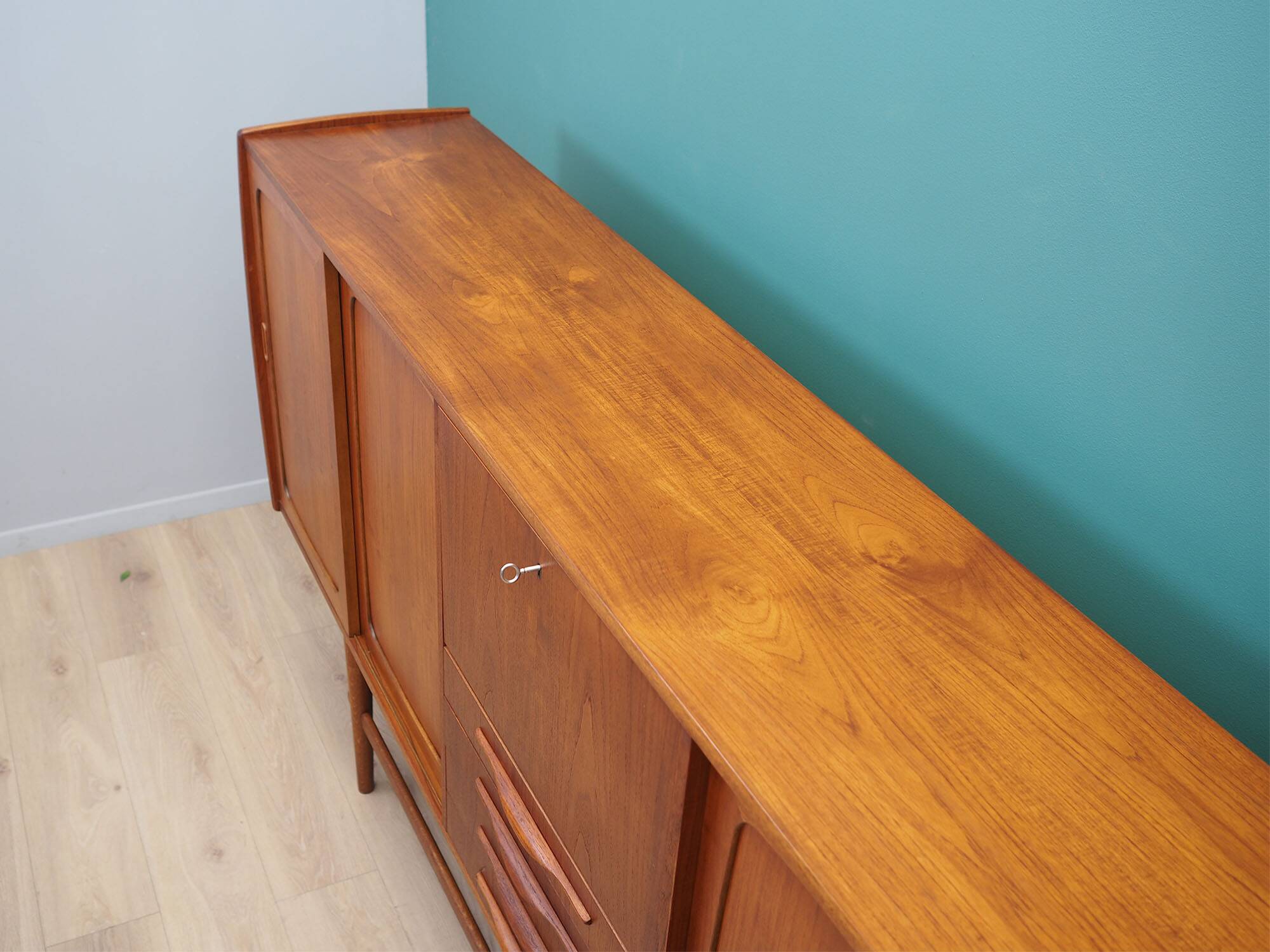 Teak highboard, Danish design, 1960s, production: Denmark