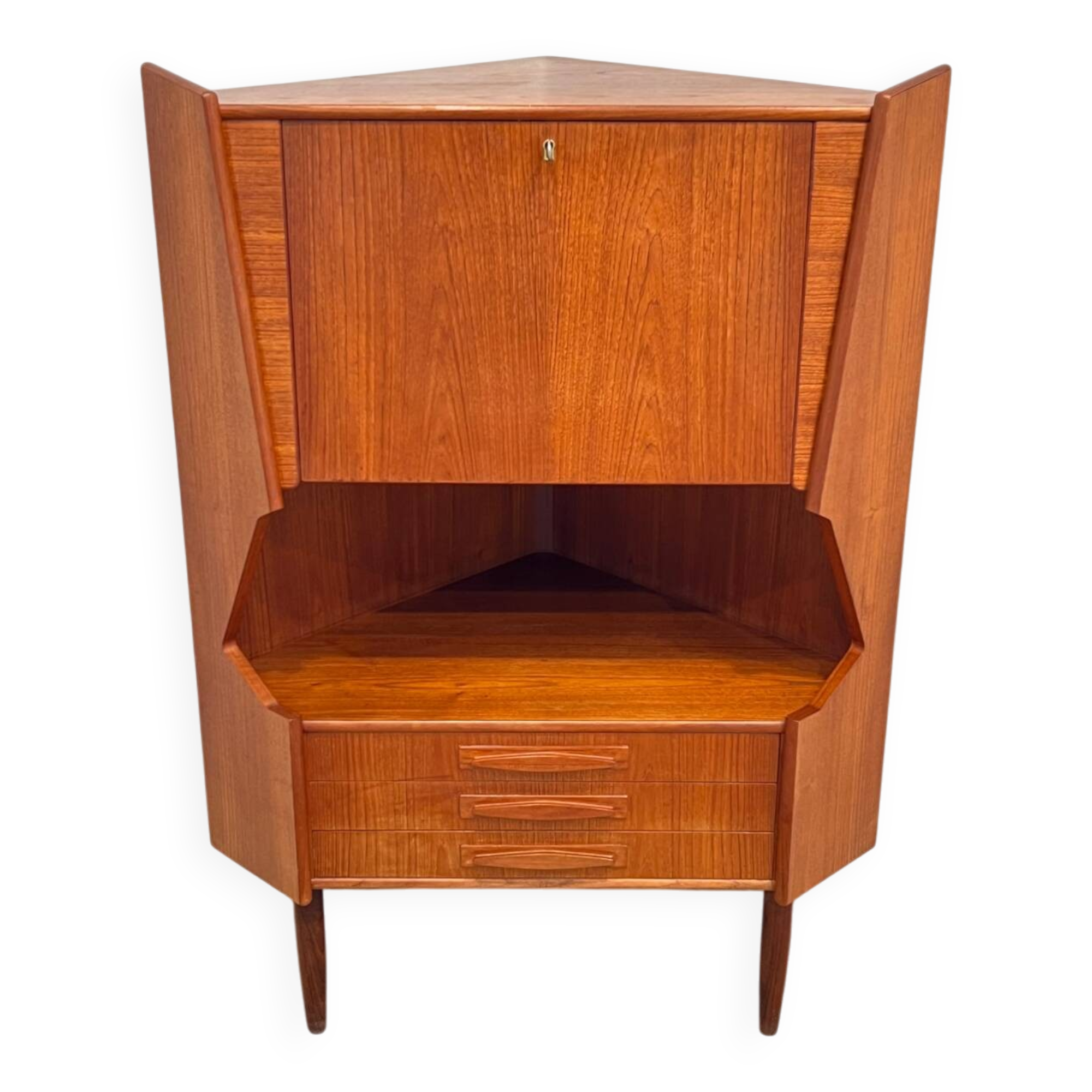 Scandinavian corner unit in teak, Danish design