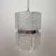 Brutalist Suspension "Ice Glass" and Chrome by Kaiser Leuchten