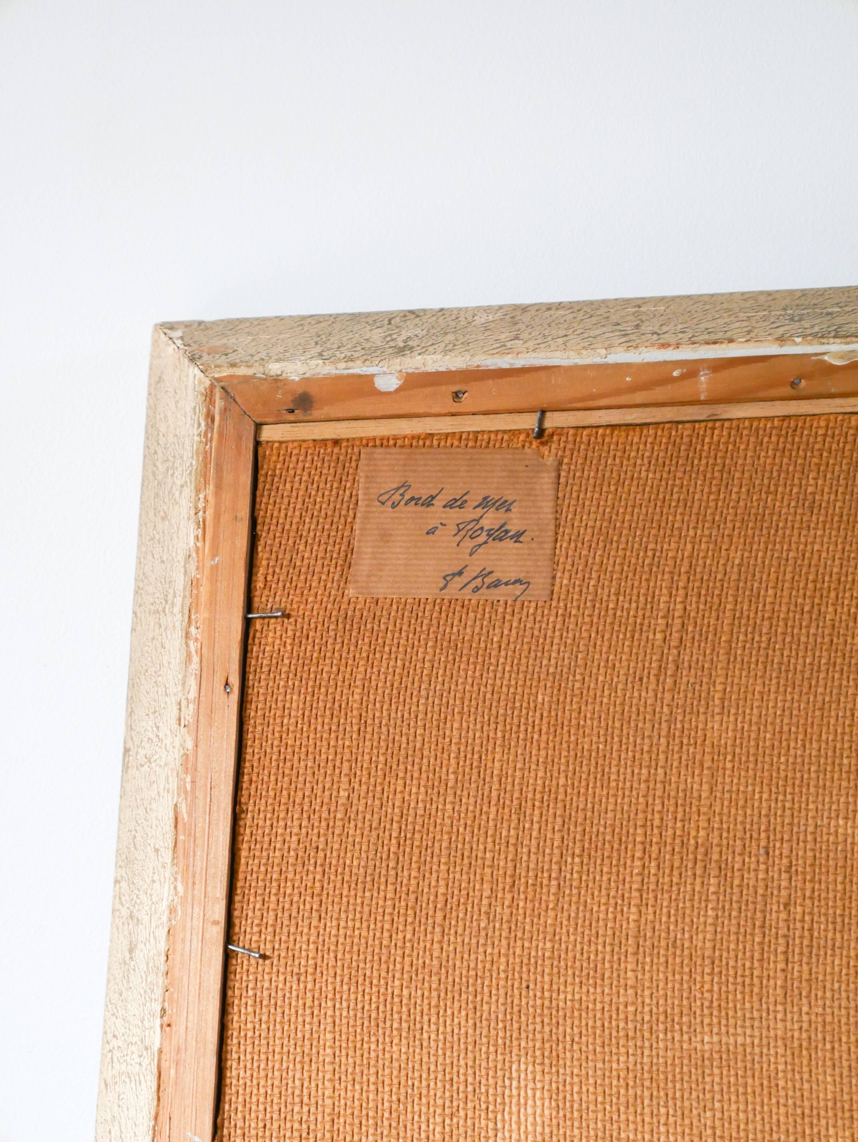 oil painting on panel Seaside in Royan signed 1950