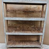 Ancien rack - étagère d'atelier en teck birman