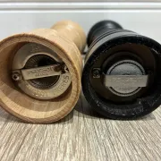 Peugeot Paris wooden salt and pepper mills, natural and black