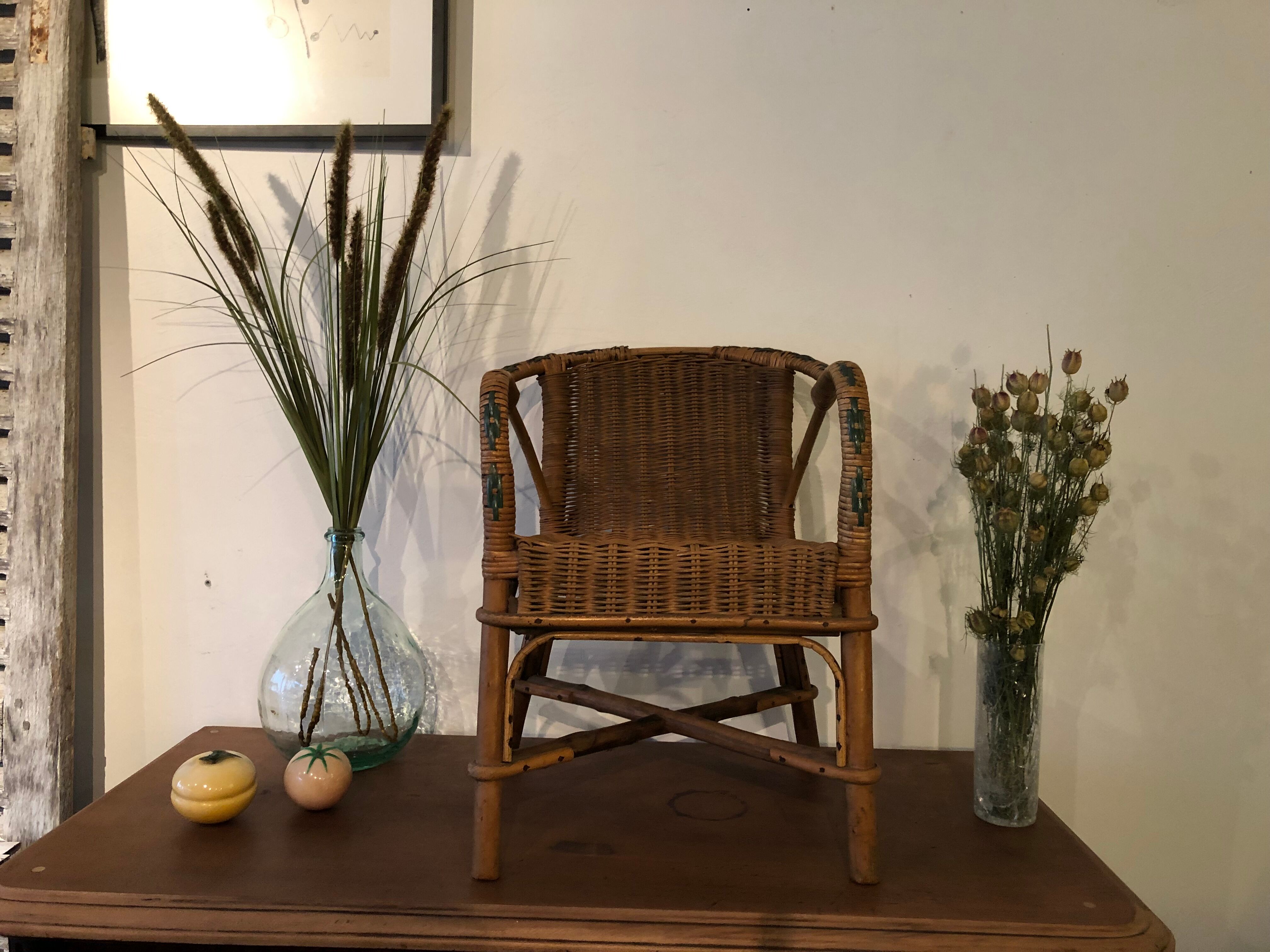 Bistro chair in vintage rattan