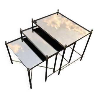 Vintage mirror nesting tables 50s/60s