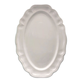 Oval ivory dish with gadroons, signed Sarreguemines France.