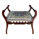 Piano bench stool upholstered canvas end of bed