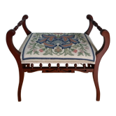 Piano bench stool upholstered canvas end of bed