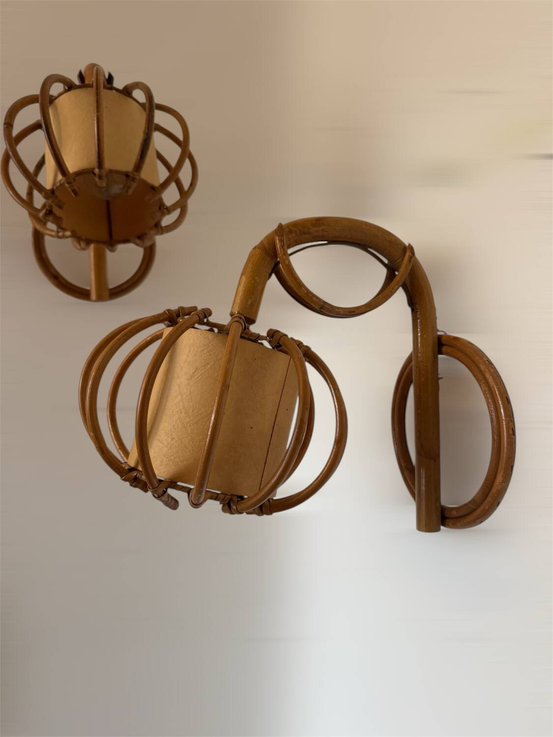 Appliques Louis Sognot bambou années 60