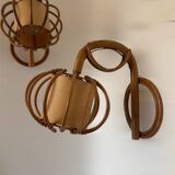 Appliques Louis Sognot bambou années 60