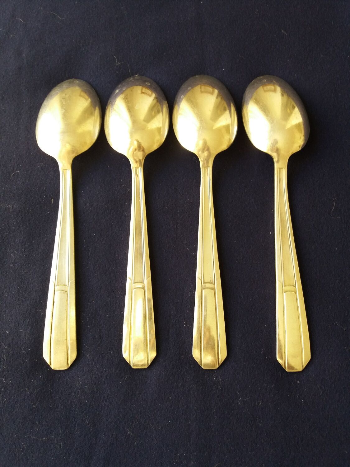4 table spoons in silver metal from the brand frionnet françois art deco style