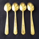 4 table spoons in silver metal from the brand frionnet françois art deco style