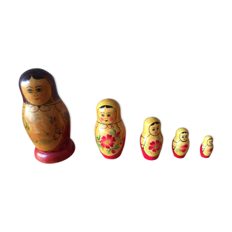 Matriochkas Russian dolls (lot of five)