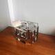 Lampe Cube Métal Chromé Vintage 70s - Style Sciolari / Rega