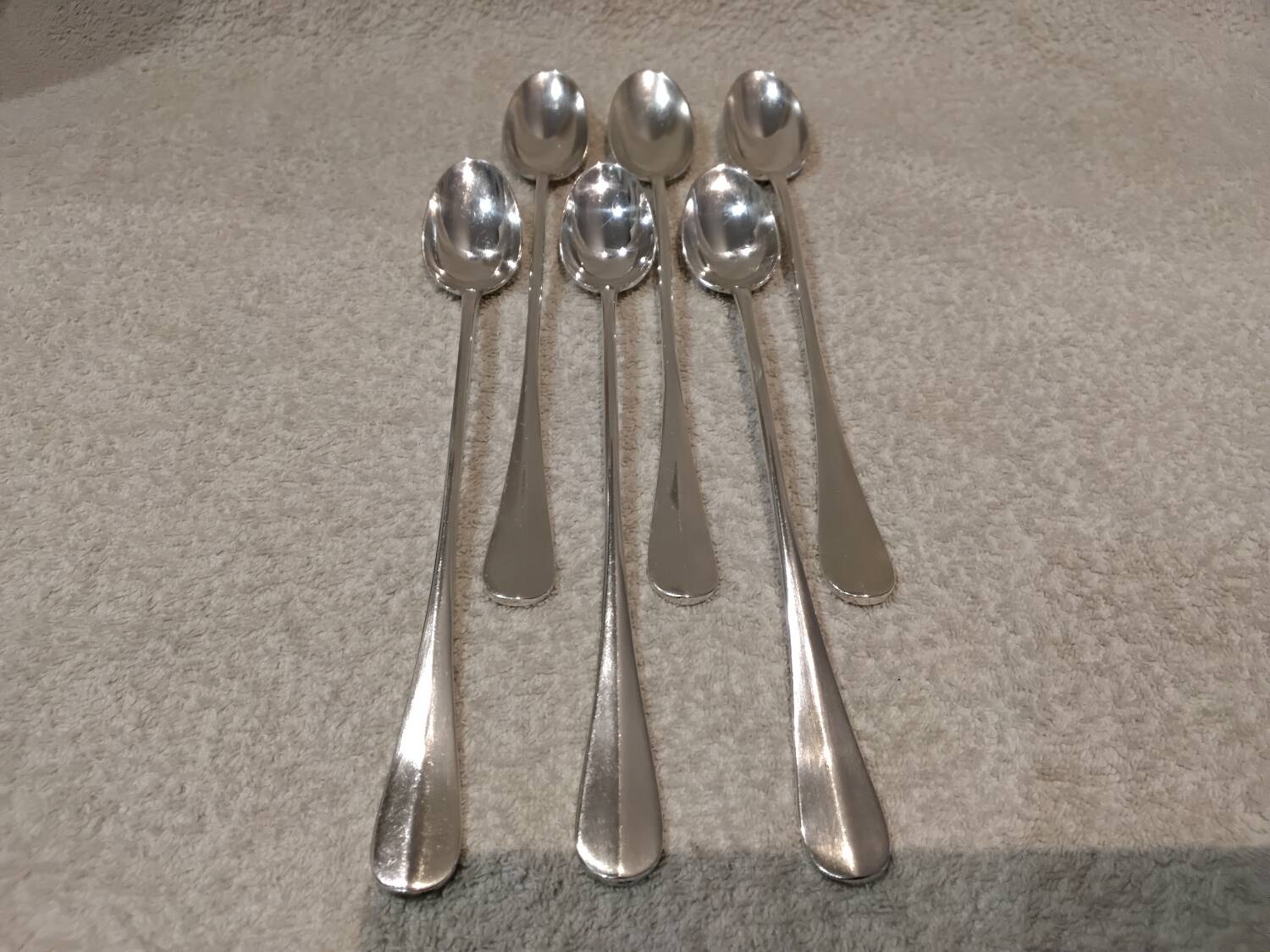 6 silver-plated metal soda spoons by Christofle silversmiths, Fidelio pattern