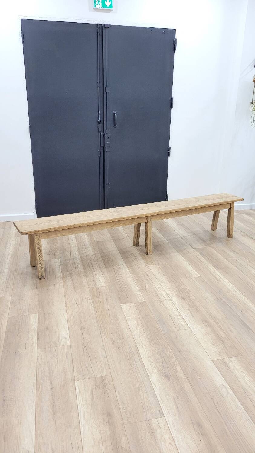 Two oak farm benches