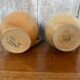 Pair antique cnp village beige & cream stoneware pitchers vintage