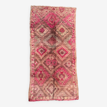 Tapis Marocain Boujad rose - 380 x 186 cm