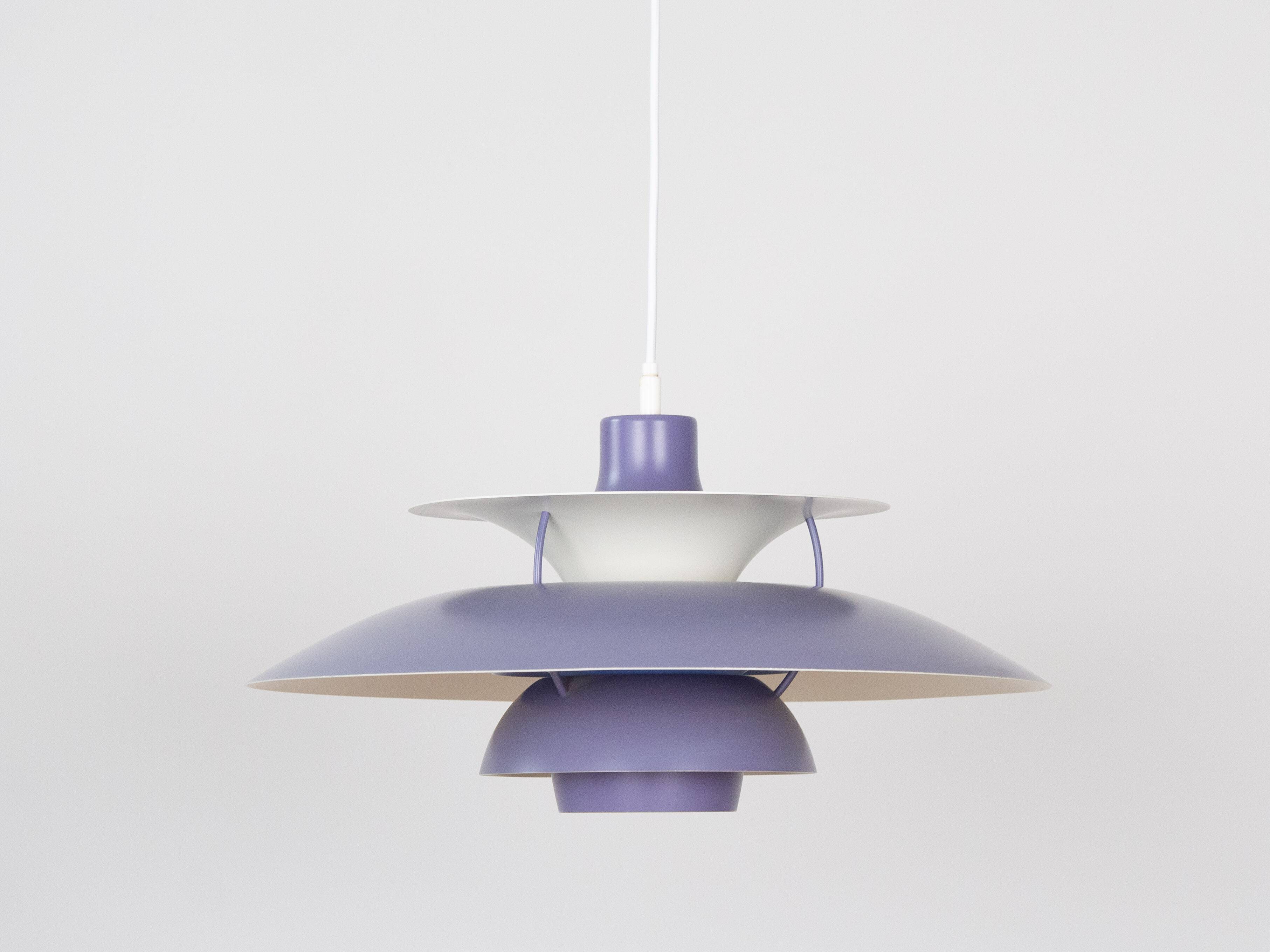 Rare indigo PH 5 pendant lamp by Poul Henningsen, Louis Poulsen, 1958