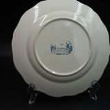 3 assiettes plates motif moulin bleu