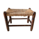Stool bench wood and straw vintage bohemian spirit