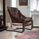 Chaises longues en cuir marron des années 1970 par Ake Fribytter pour Nelo Suède.