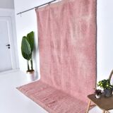 6x9 Soft Pink Handmade Wool Vintage Rug 197x287Cm SK 241959