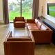 Gold leather salon by Charles Pfister for Knoll 1970