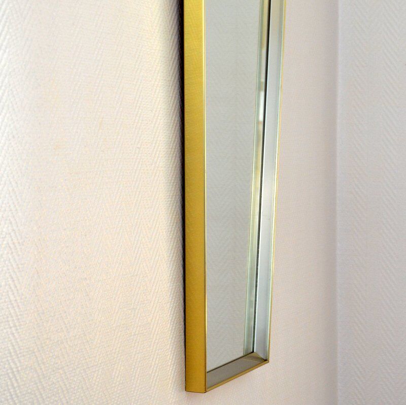 Golden and vintage silver mirror 1960s - 81x40cm