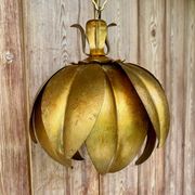 Vintage gold metal flower pendant