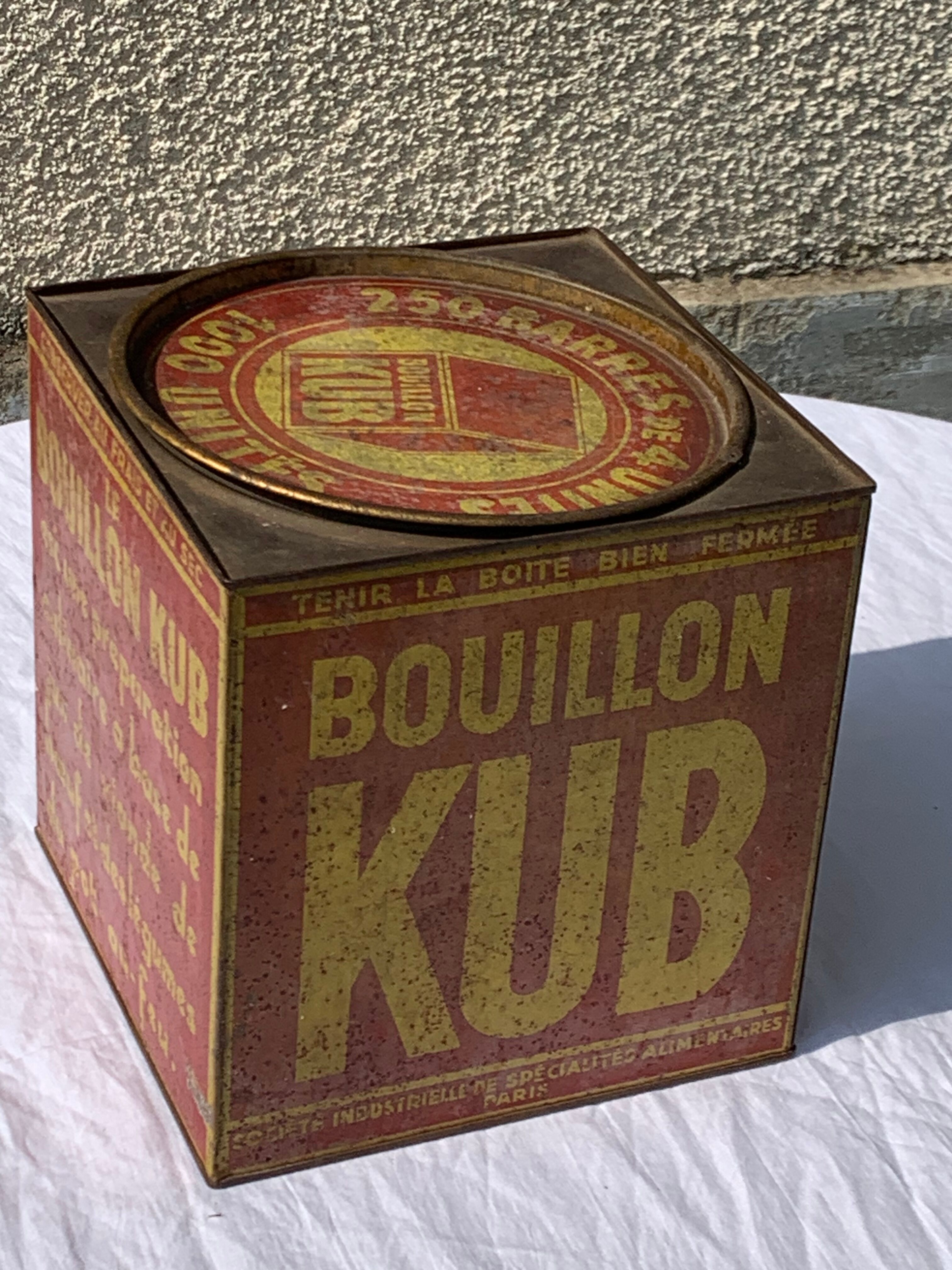 Boite en fer publicitaire bouillon kub ancienne Selency