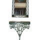 Console et miroir en fer forgé de style Art Nouveau - Art Déco
