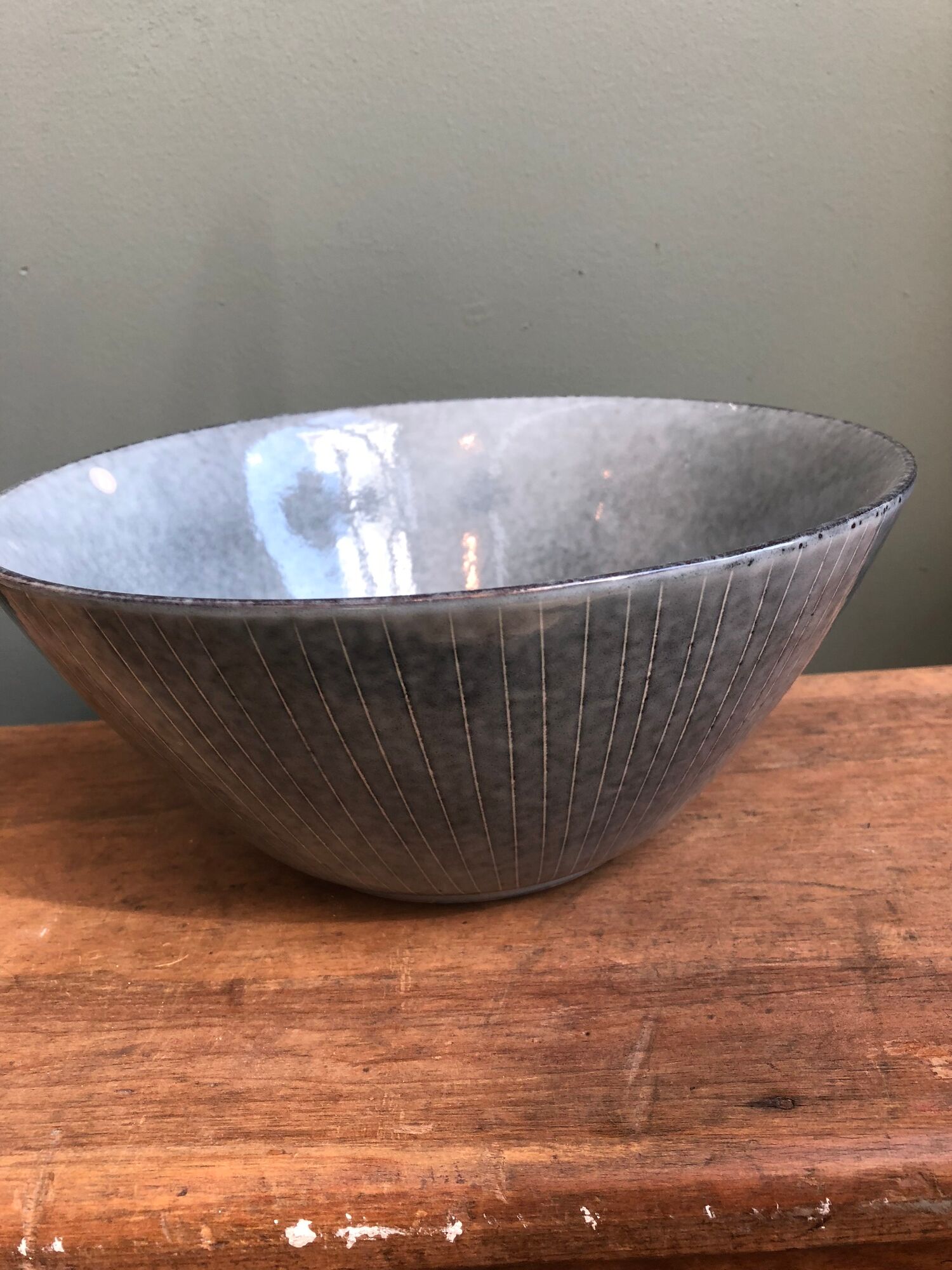 Blue earthenware dish