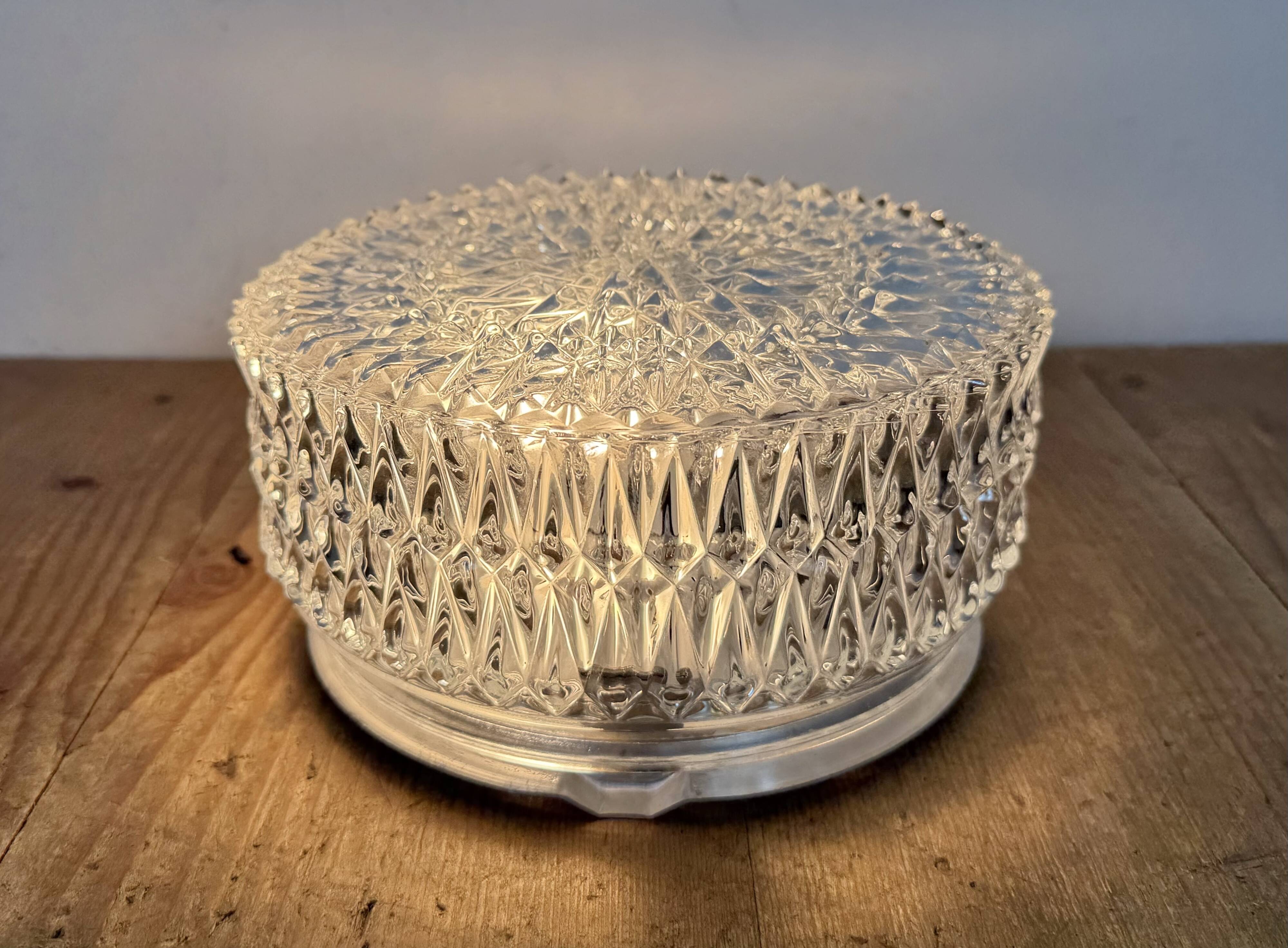 Vintage Glass Wall Or Ceiling Light, 1970s